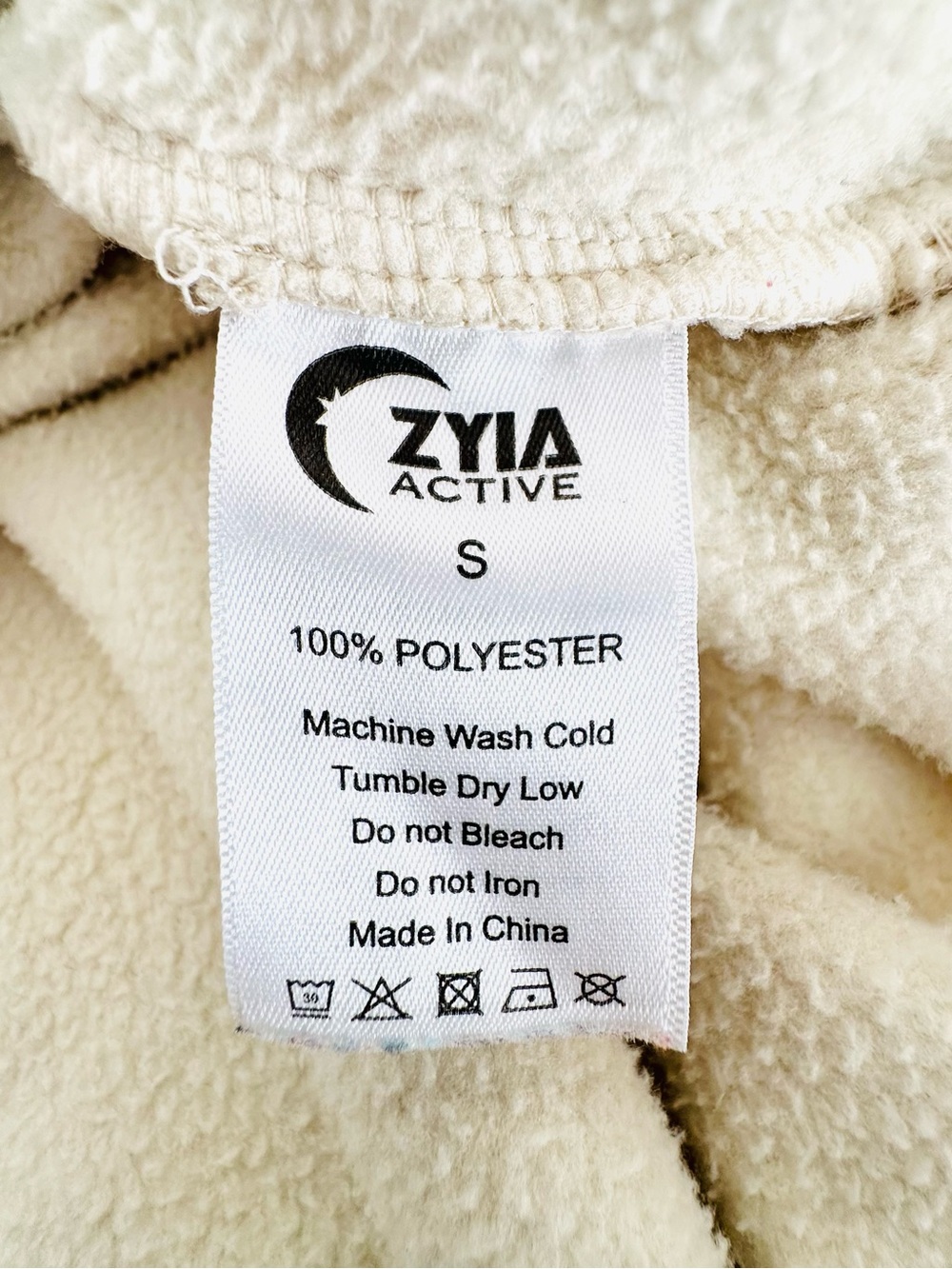 ZYIA Elowen Fleece Quarter Zip Cream Natural Activewear Size Small - Picture 8 of 9